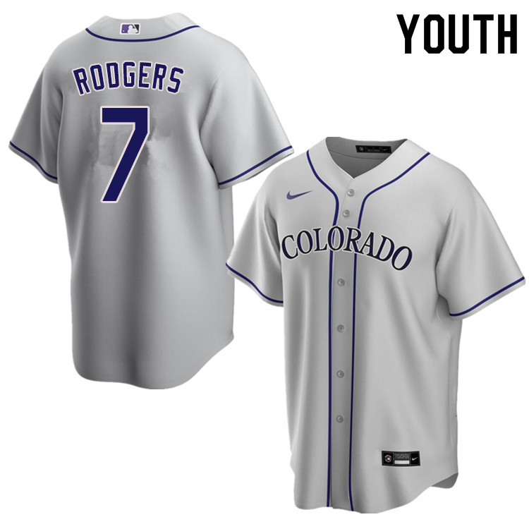 Nike Youth #7 Brendan Rodgers Colorado Rockies Baseball Jerseys Sale-Gray